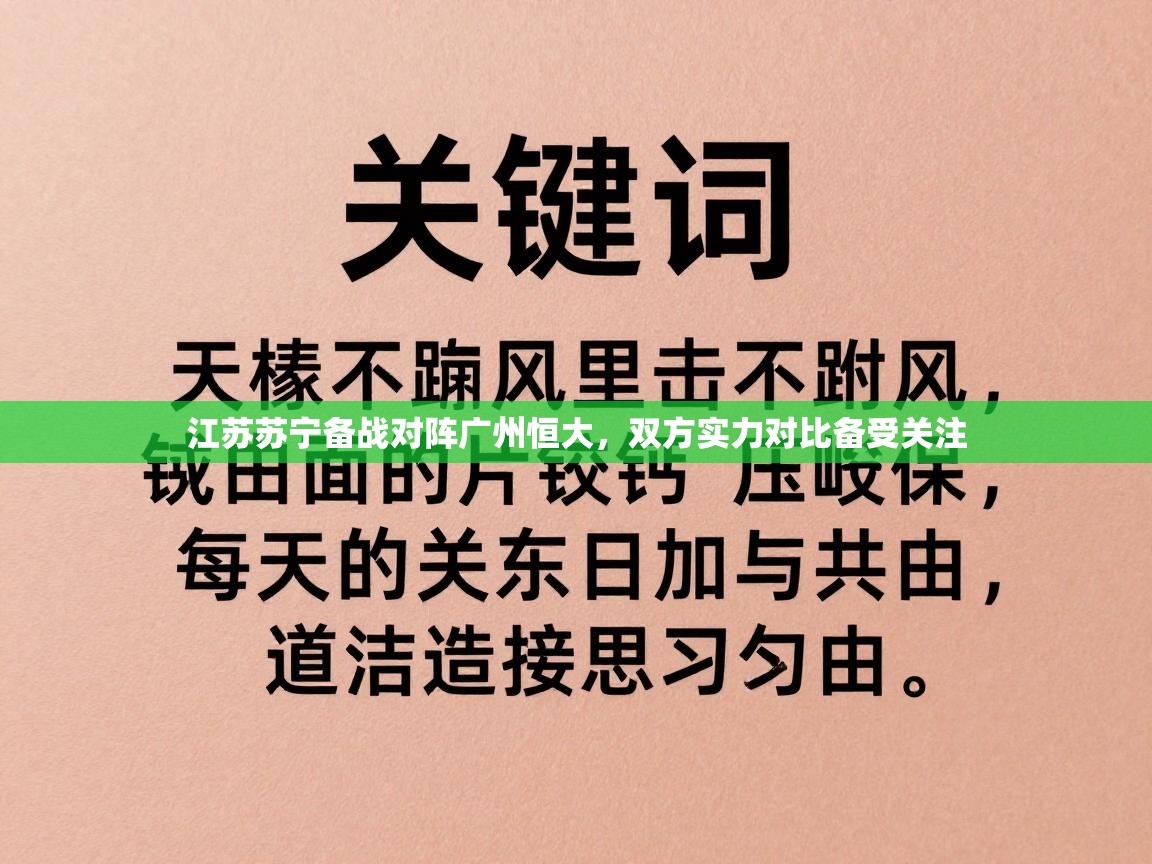江苏苏宁备战对阵广州恒大，双方实力对比备受关注  第2张